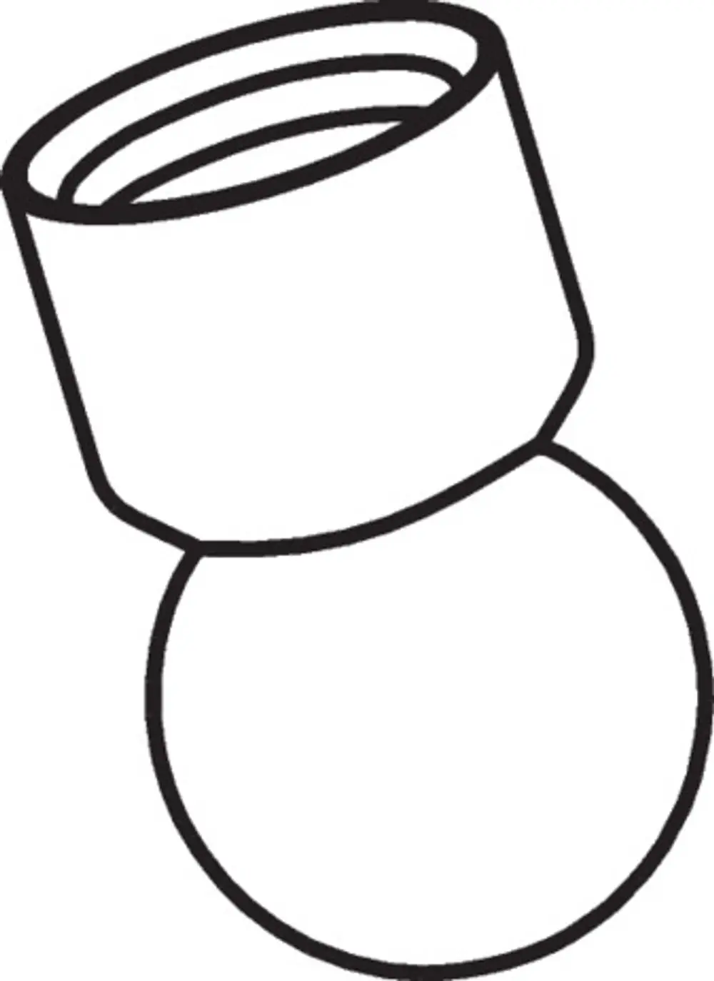 Gelenkkugel in einfacher Form mit einem zylindrischen oberen Teil und einer runden, beweglichen unteren Hälfte. Produkt von Hansgrohe, geeignet für verschiedene Anwendungen.